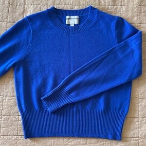 Royal Blue J Crew 100% Cashmere Cropped Sweater
